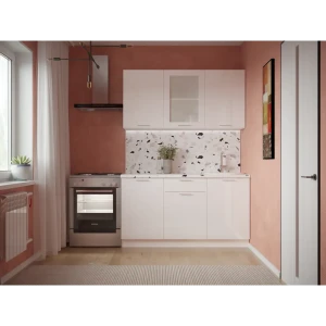 91292238 Кухонный гарнитур Сурская мебель Валерия 067 150x234x47.8 см ЛДСП цвет белый глянец STLM-1428208