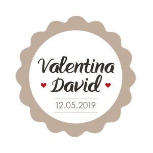 X629.13 PERS. 96 Индивидуальные стикеры onda beige с сердечками Dekoraniaevents Bodas