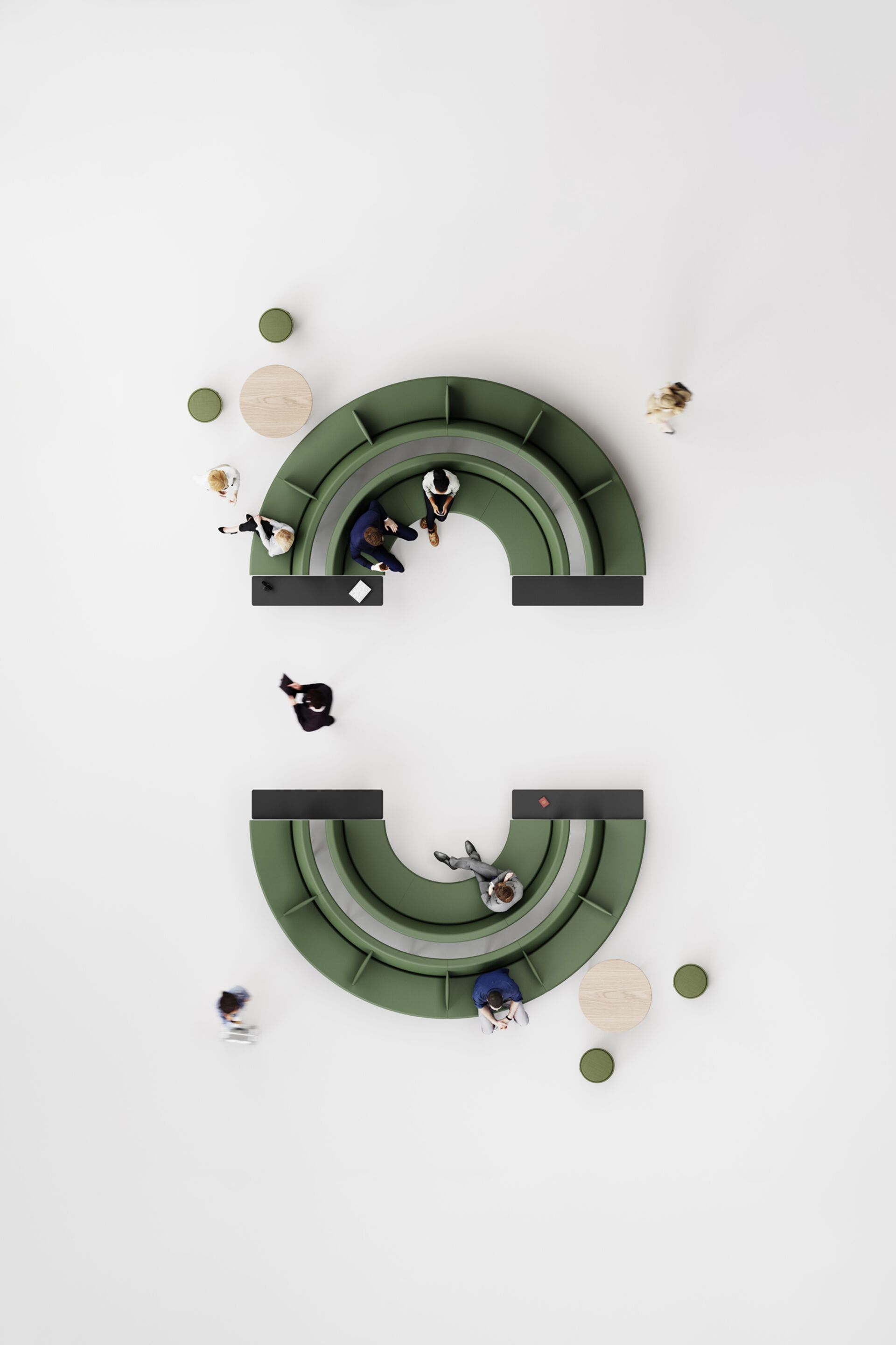 Изогнутый диван Poltrona Frau офис-системы управления ARCH-00044716 - Вид №1