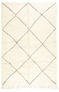 AFOLKI Прямоугольный шерстяной коврик с длинным ворсом и геометрическими мотивами Beni ourain Taa1221be