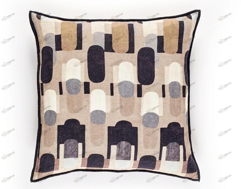 Élitis Подушка из льняной ткани с рисунком sun-id-1464039