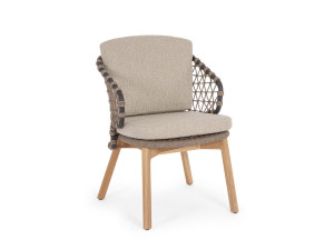 Веревочный садовый стул со встроенной подушкой