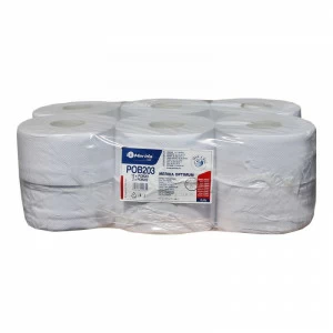 POB203 Туалетная бумага ОПТИМУМ, белая, диаметр 19 см, длина 140 м, двухслойная, в упаковке 12 шт. Merida