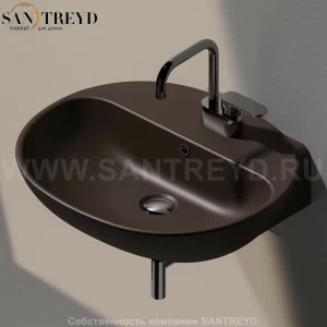 ND5083.7006 Подвесная раковина настенная овальная Ceramica Flaminia Nuda черная