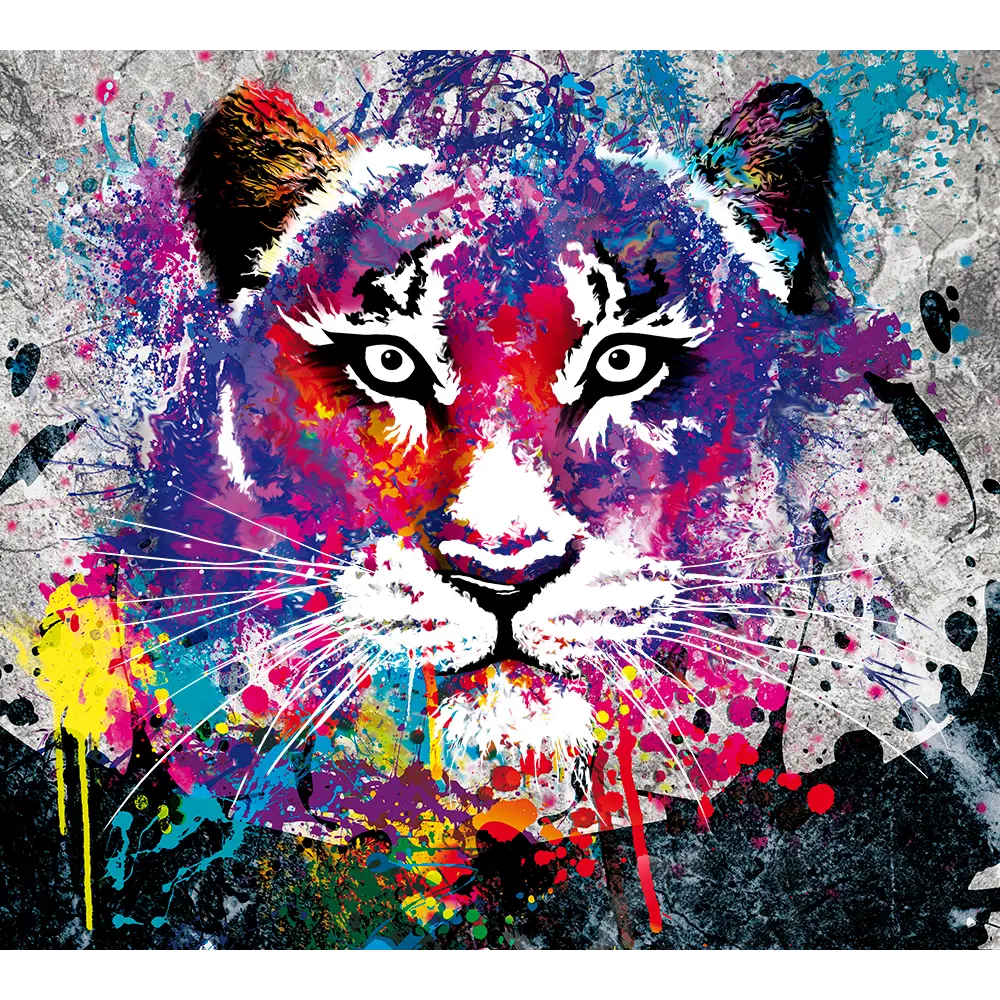 Фотообои Красочный тигр флизелиновые 300x270 см L13-811 FBRUSH 3D FLIZART STLM-2059225