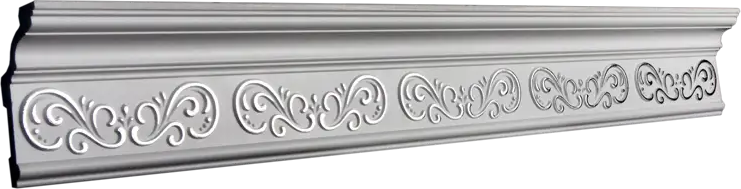90414158 Потолочный плинтус Glanzepol GP-25 Silver2000х53х140мм подходит для натяжного потолка STLM-0220704