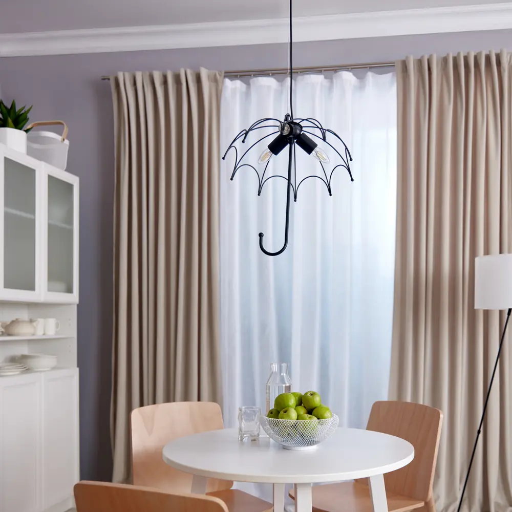 Люстра подвесная Vitaluce Зонт 3 лампы 9м² E27 цвет черный матовый STLM-2021665 - Вид №9