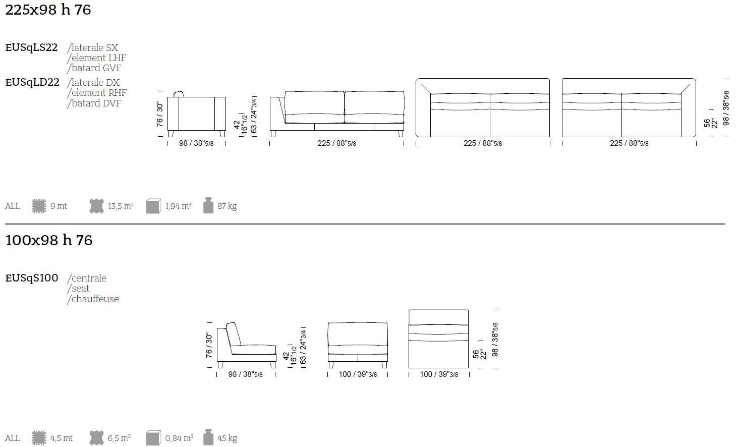 Секционный диван из кожи и ткани Borzalino статус-кво ARCH-00079190 - Вид №10