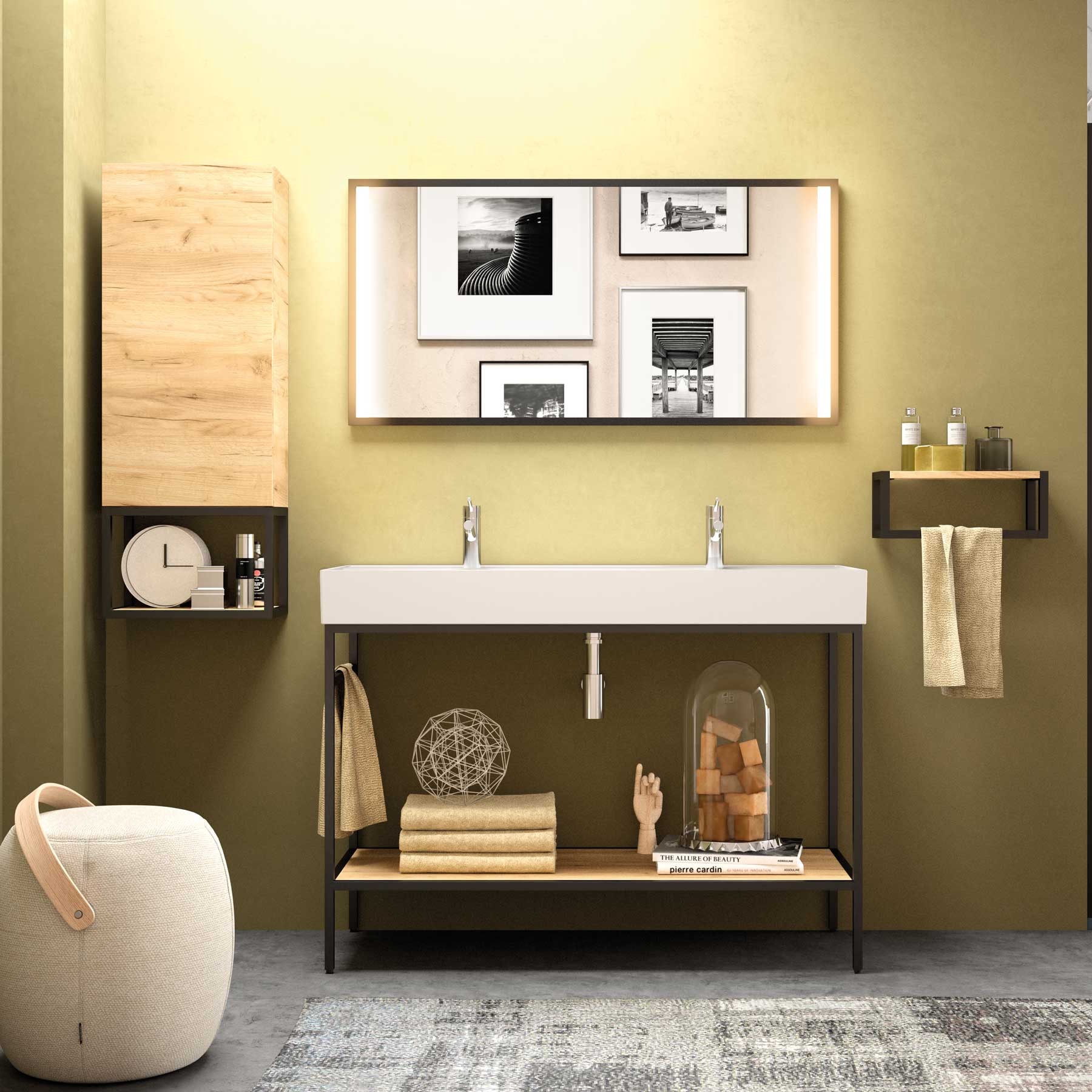 26340 SALGAR Зеркало VINCI 600 LED LED LED (20W) IP44 MATT BLACK 600 x 800 мм - Вид №1