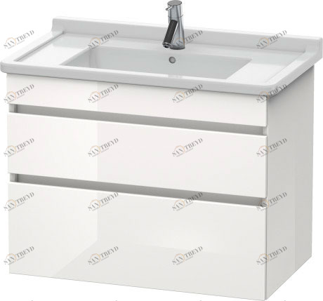 DS648802222 Тумбочка подвесная DuraStyle #DS6488 800 x 470 мм Белый глянцевый декор Duravit