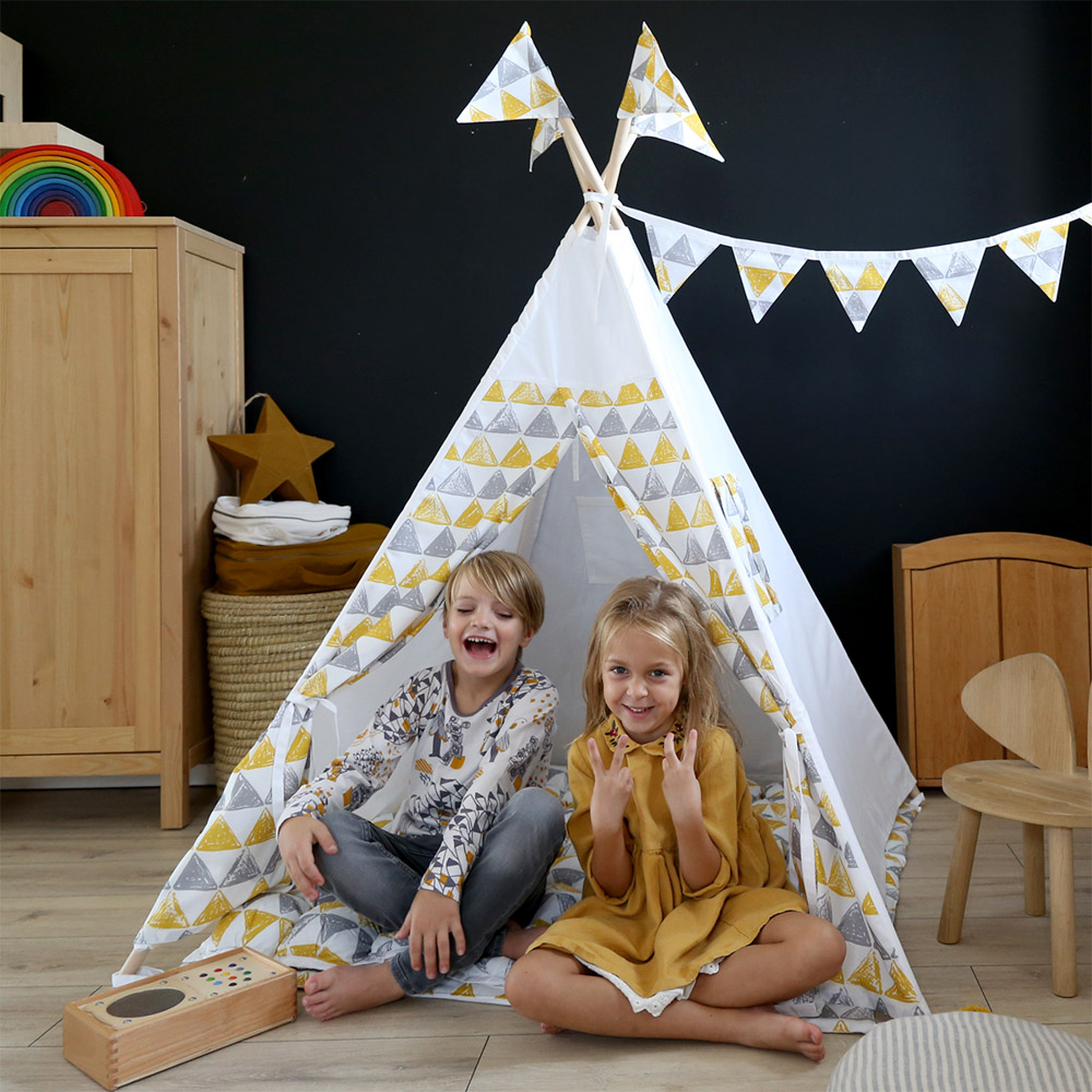 Вигвам Triangles с окном,карманом и флажками VAMVIGVAM TRIANGLES 281926 Желтый;серый Santreyd  - Вид №9