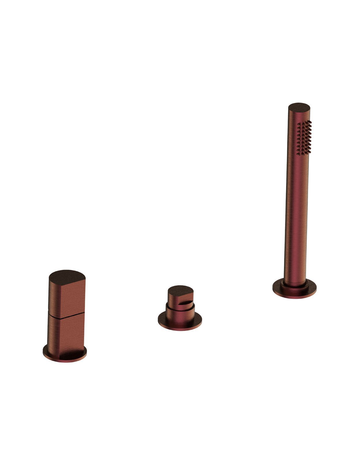 Смеситель для ванны с 3 отверстиями из нержавеющей стали с ручным душем Rubinetterie Frattini Borgia ARCH-00105090 - Вид №5