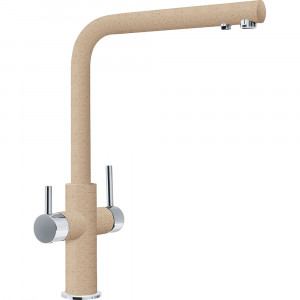 Смеситель кухонный  Franke Neptune Clear Water Поворотный излив Хром/Бежевый