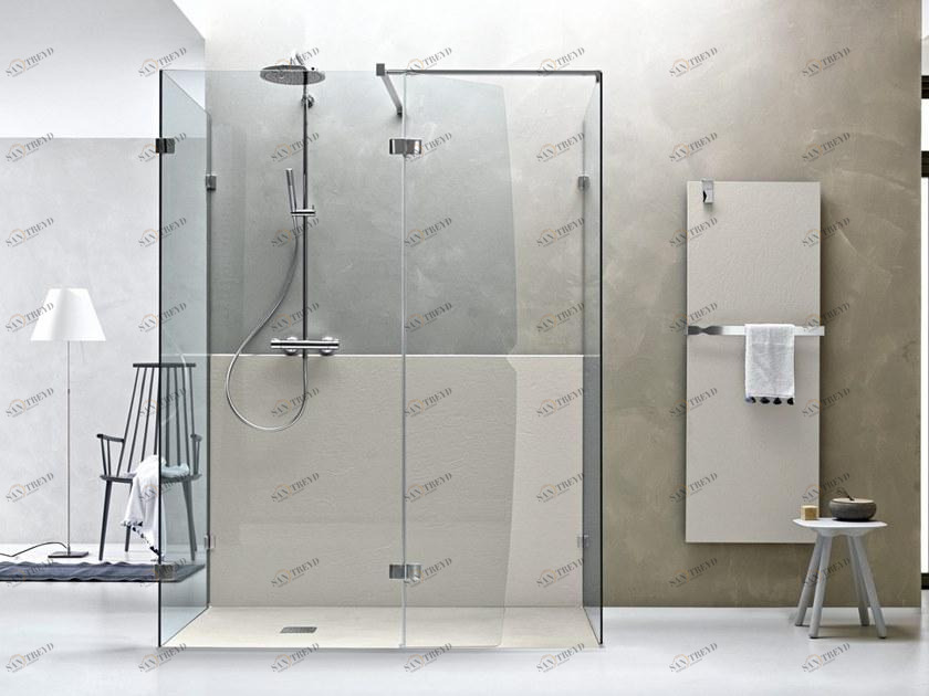 ARBLU Прямоугольная душевая кабина из алюминия и стекла с распашной дверцей Elite sun-id-1491475