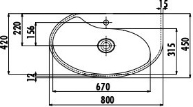 AP080-00CB00E-0000 Раковина AP080 Creavit  - Вид №1