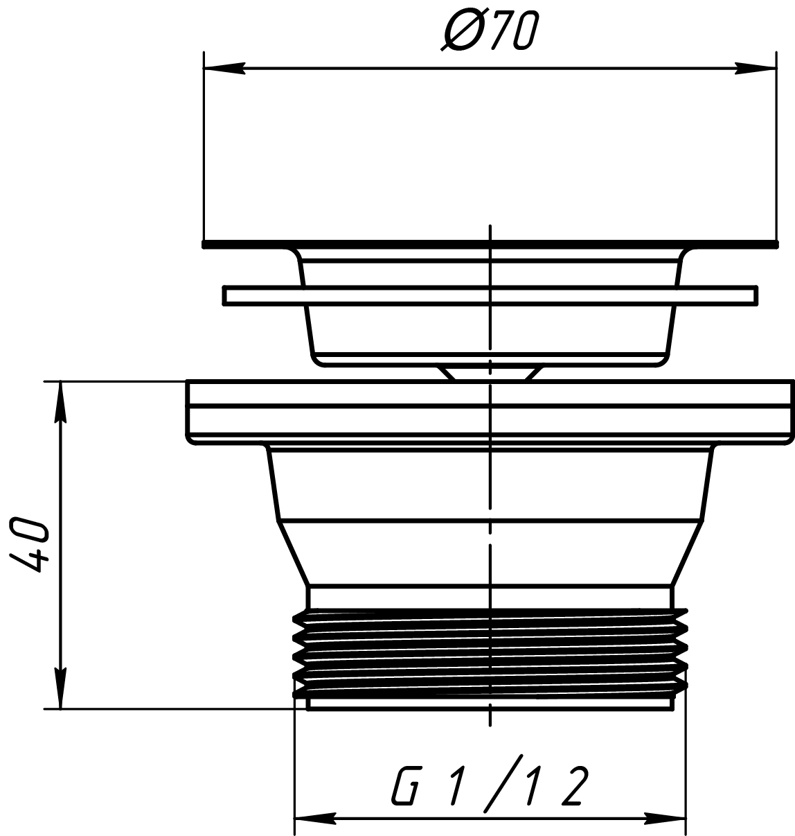 Выпуск для кухонной мойки АНИ из нержавеющей cеткой 1 1/2" M100 АНИ пласт 7244 - Вид №1