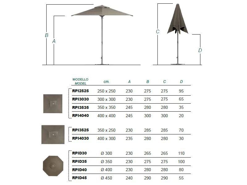 Зонтик с центральным полюсом Ombrellificio Poggesi PARTY ARCH-00032116 - Вид №11