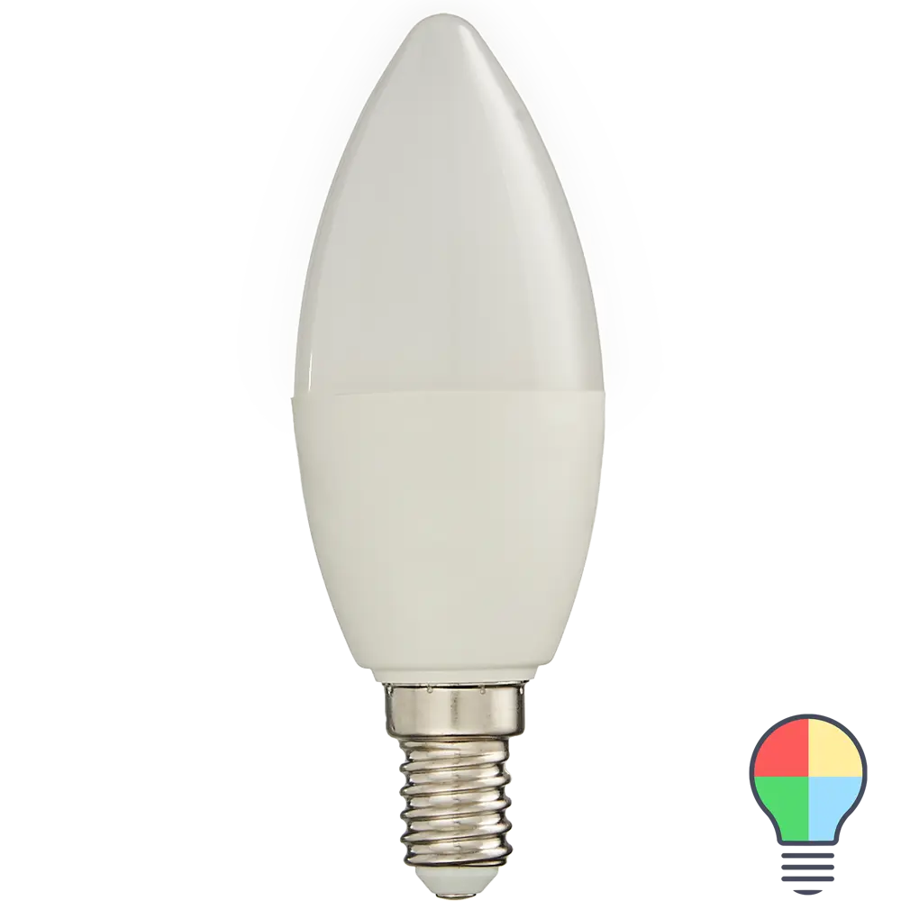 Лампа умная светодиодная Wi-Fi Ledvance Smart Plus E14 220-240 В 5 Вт свеча матовая 470 лм, изменение цвета RGB STLM-2201033