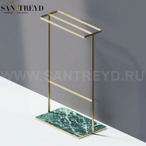 Agape MEMORY Полотенцедержатель напольный из зеленого мрамора в бронзовом каркасе AMEM862NRVP
