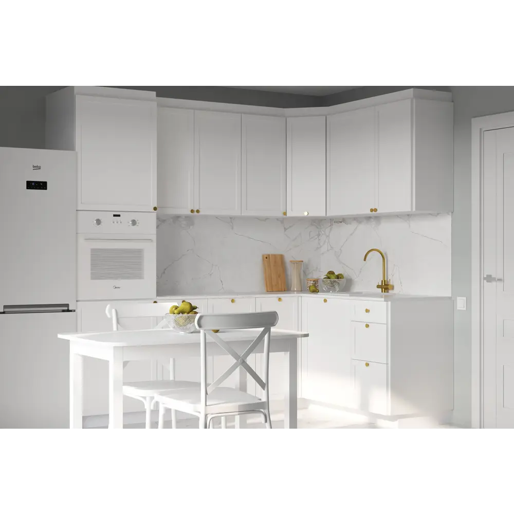 Фасад кухонный Delinia ID Ньюпорт белый матовый с филенкой 82010382 STLM-0017276 - Вид №4