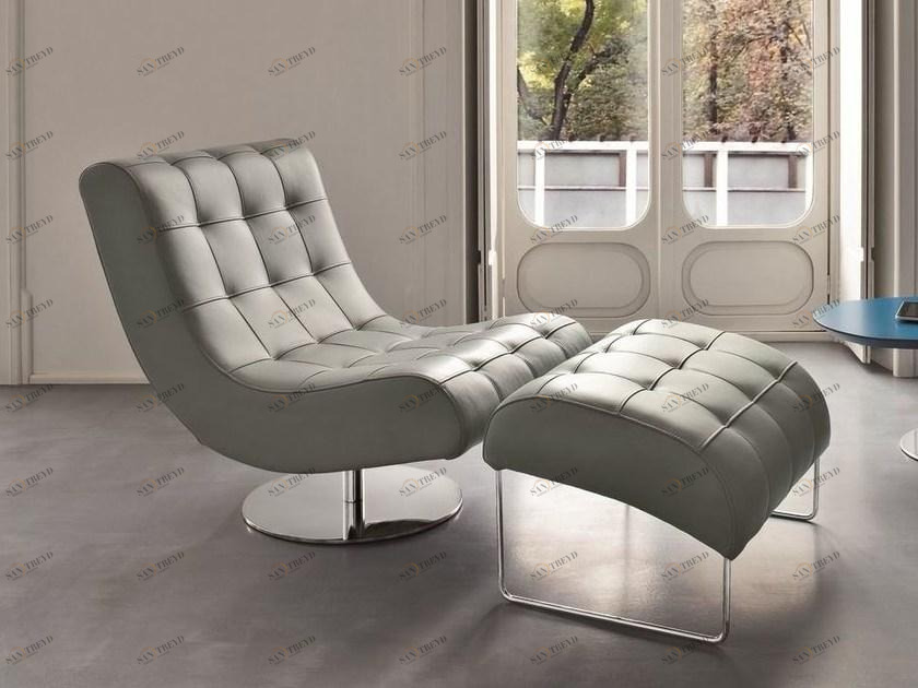 Dall'Agnese Стеганое кожаное кресло с подставкой для ног sun-id-1409643