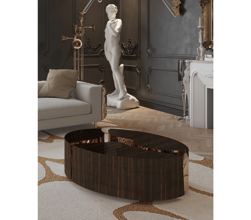 0-017 Овальный центральный стол Lapiaz из черного дерева Boca Do Lobo  - Вид №9