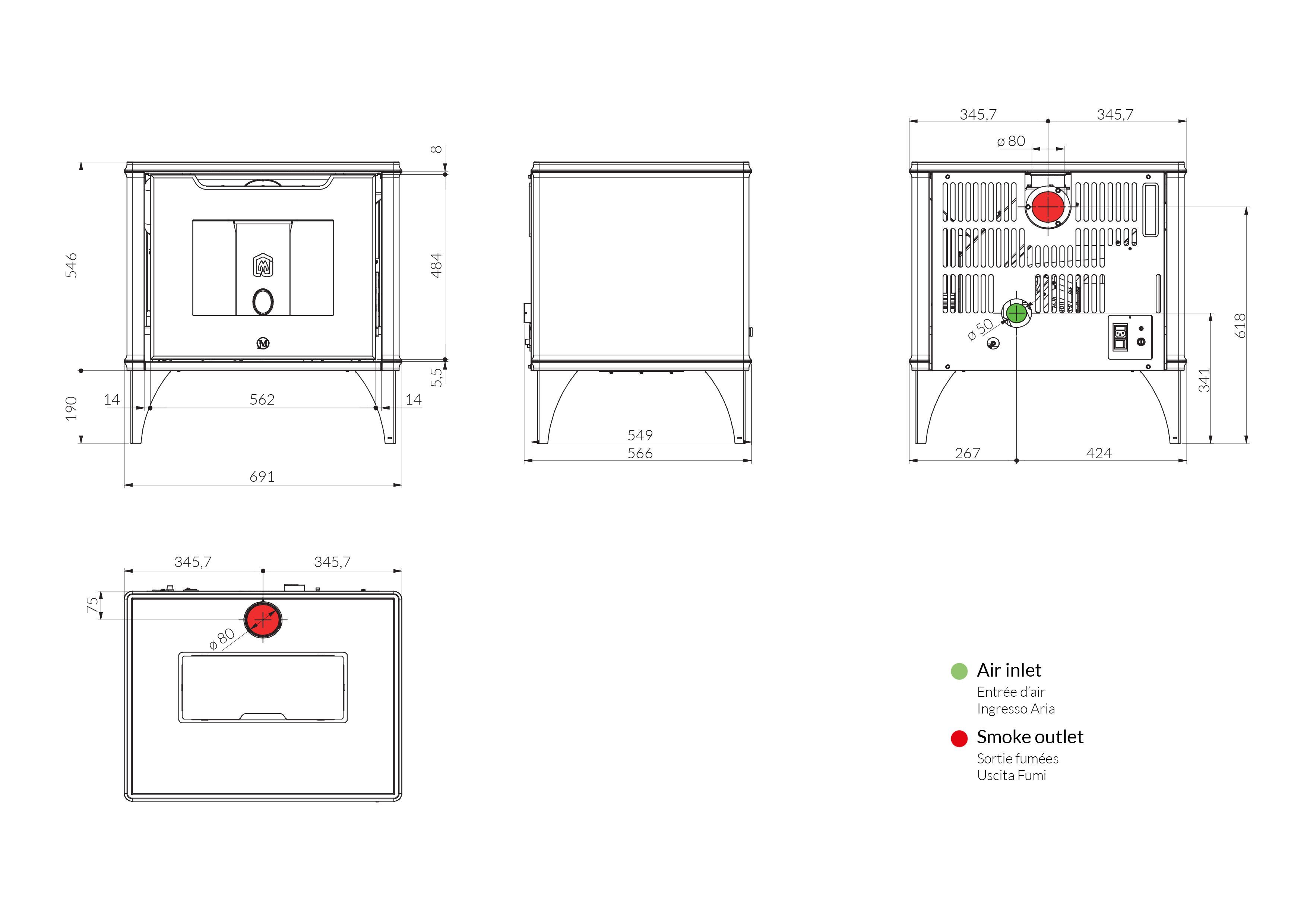 Пеллетная печь с Wi-Fi класса A+ Jolly Mec воздушные системы ARCH-00150210 - Вид №1