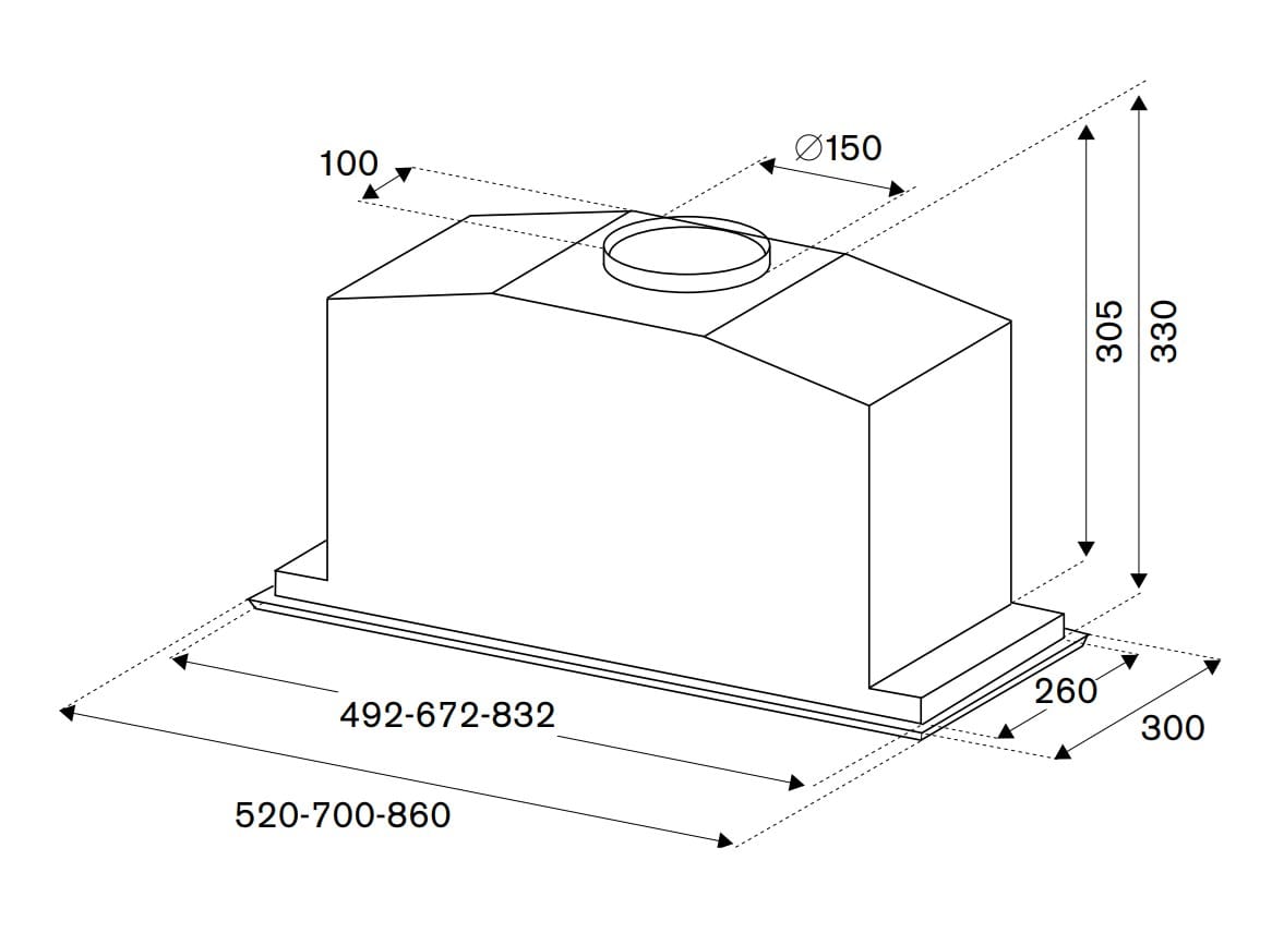 Встраиваемая вытяжка из нержавеющей стали со встроенным освещением Bertazzoni ARCH-00102936 - Вид №1