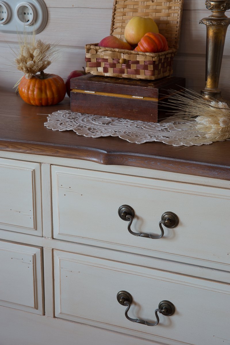 Консоль белая с 6 ящиками Mobilier de Maison ДОМАШНЯЯ ОБСТАНОВКА MOBILIER DE MAISON, ПОД СТАРИНУ 017242 Белый Santreyd  - Вид №4