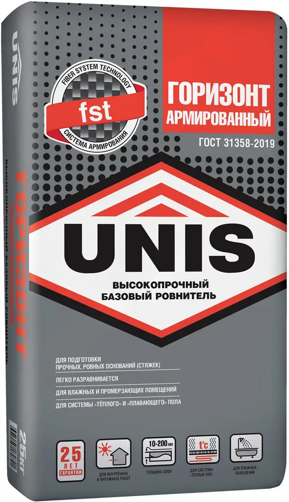 18636664 Стяжка пола Unis Горизонт 25 кг STLM-0011817