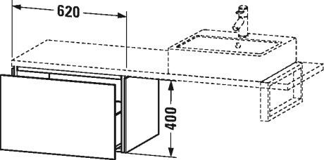 LC582309191 L-Cube Шкафчик для компактной консоли Серо-коричневый декор Duravit - Вид №1