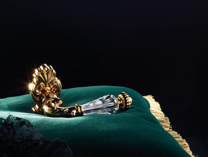 LINEA CALI' Латунная ручка в классическом стиле с кристаллами swarovski® на пластине Ninfa crystal sun-id-1432174 - Вид №1