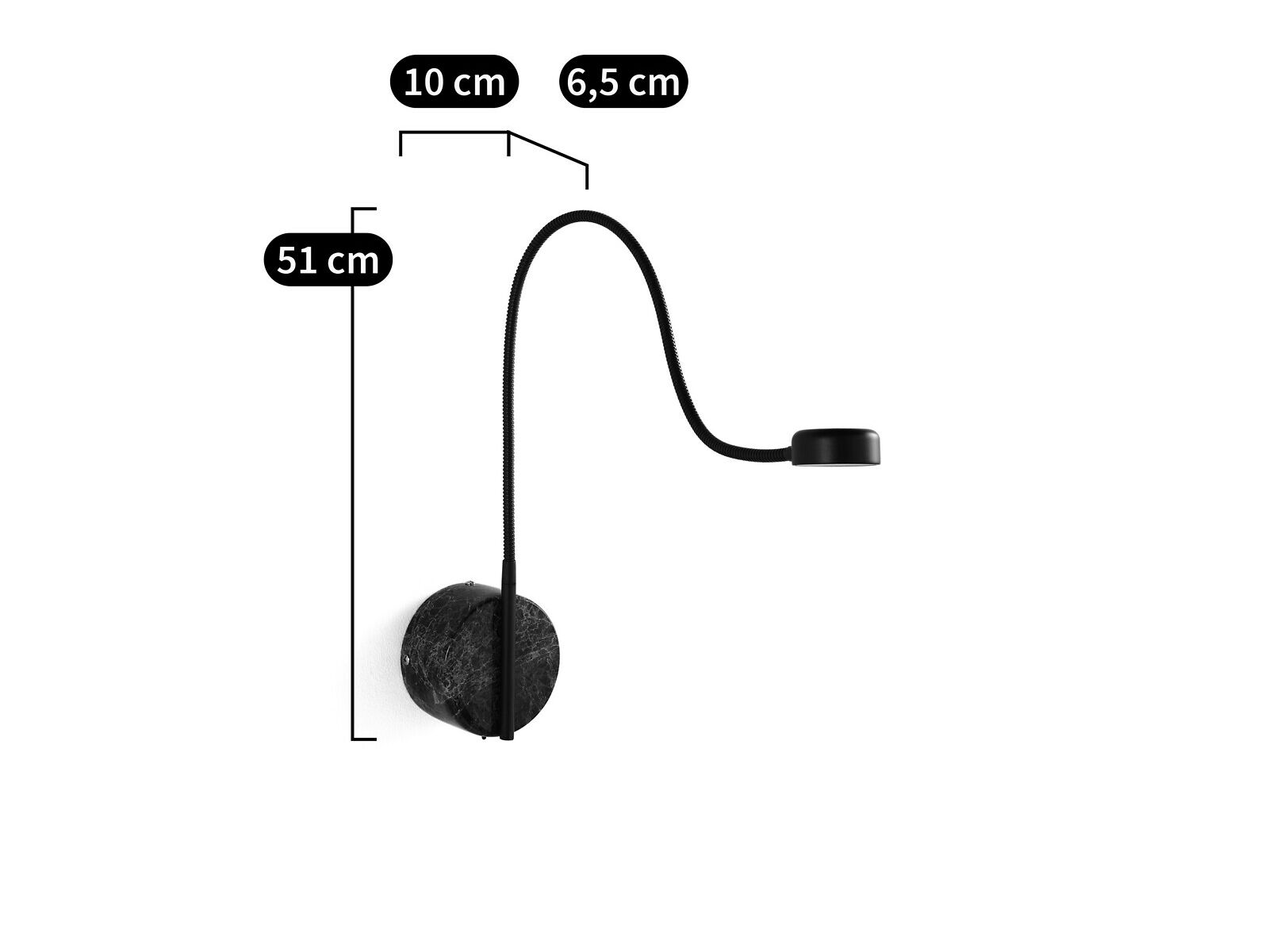 Металлическая и мраморная светодиодная лампа для чтения AMPM Gino ARCH-00010477 - Вид №6