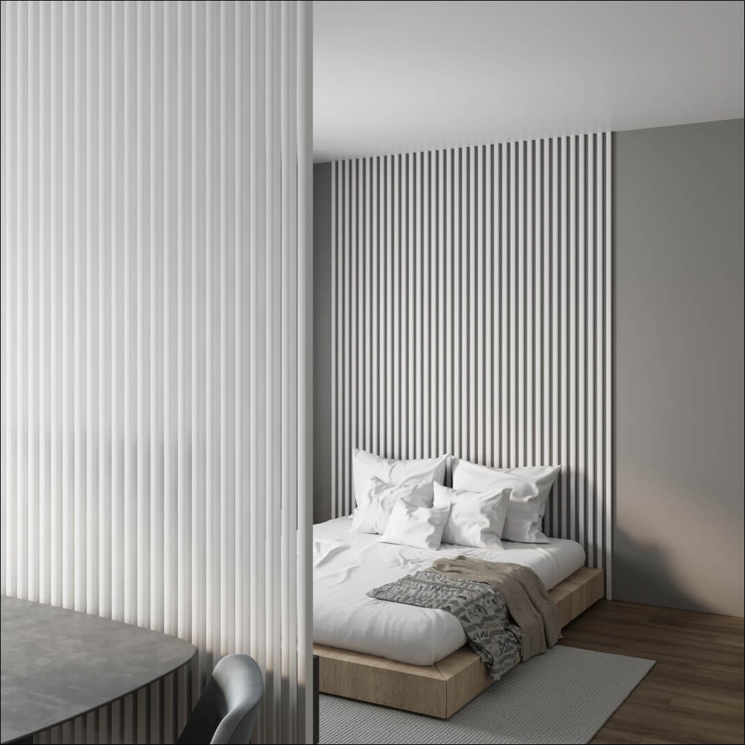 Интерьерная рейка МДФ STELLA Милана Белый 20*30*2700 (уп.8 шт.) Standart STSR-818 - Вид №6