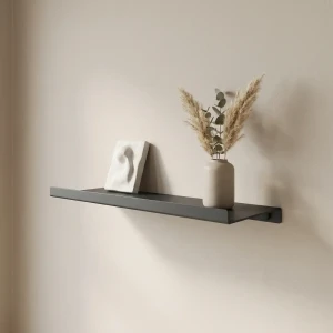 Настенная полка 33x12 см металл цвет черный