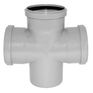 Крестовина канализационная Д110х110х110мм 90 градусов Политек 6288 - Вид №1