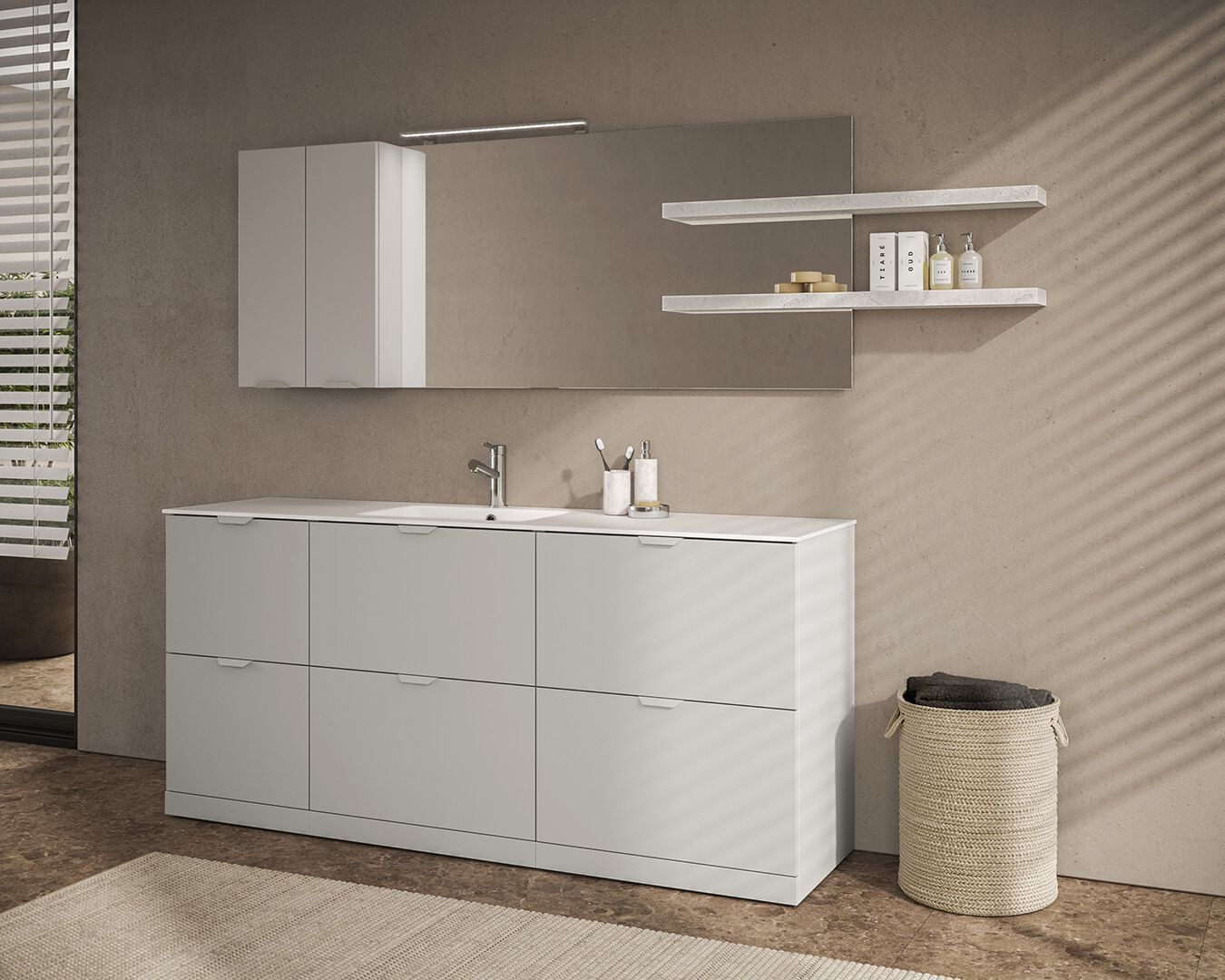 Шкаф для стиральной машины с зеркалом BMT Kosmo ARCH-00039451 - Вид №1