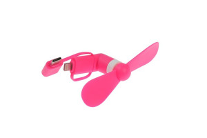 16393540 Вентилятор 3 в 1 LTF-02, разъем micro USB, Lightinhg, Type-C, розовый 4487523 LUAZON
