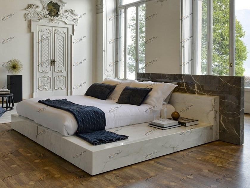 FranchiUmbertoMarmi Двуспальная кровать из мрамора Mattis sun-id-1412451