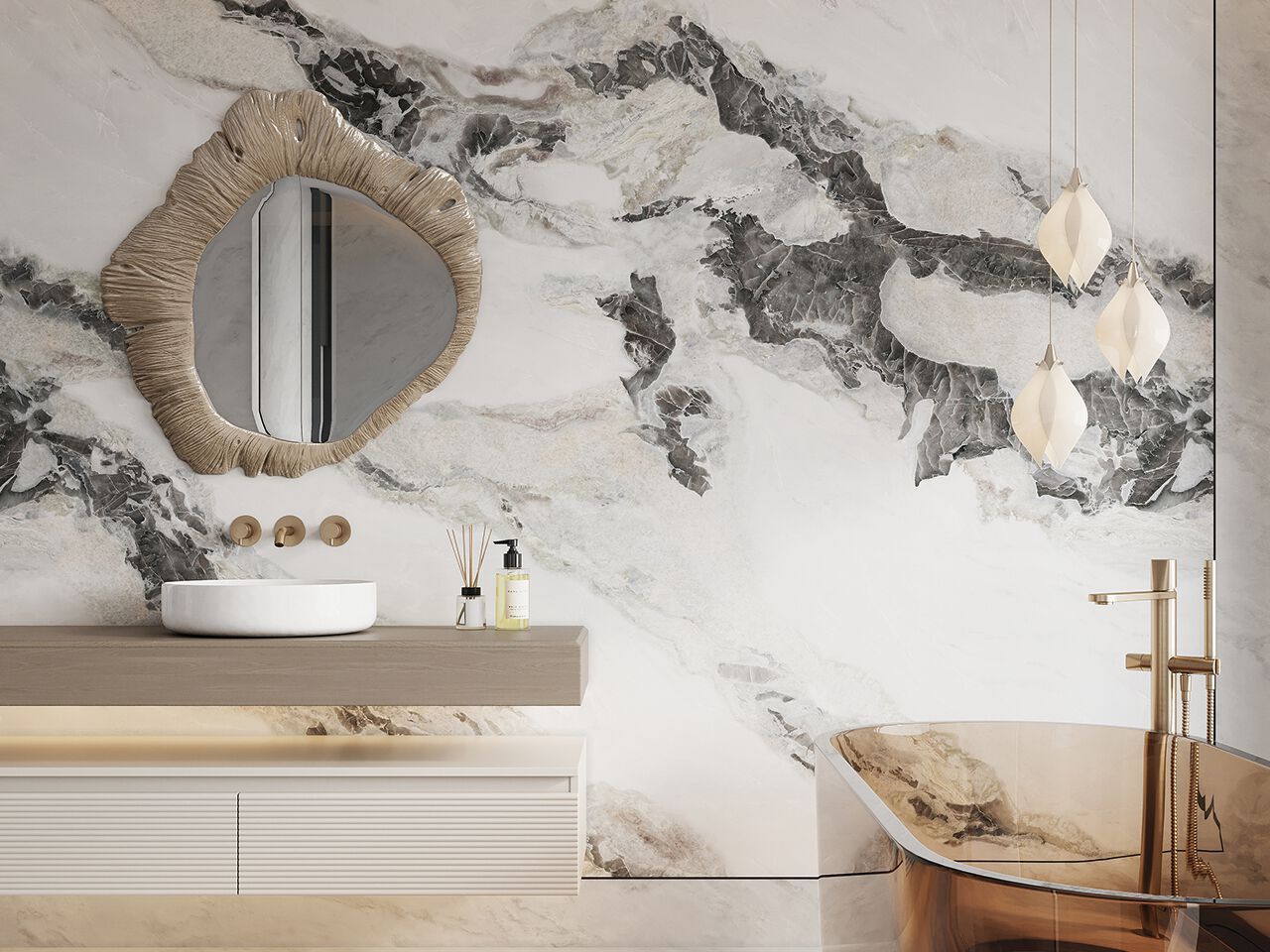 Мраморный пол / покрытие GANI MARBLE TILES OYSTER WHITE EXTRA ARCH-00040018 - Вид №1