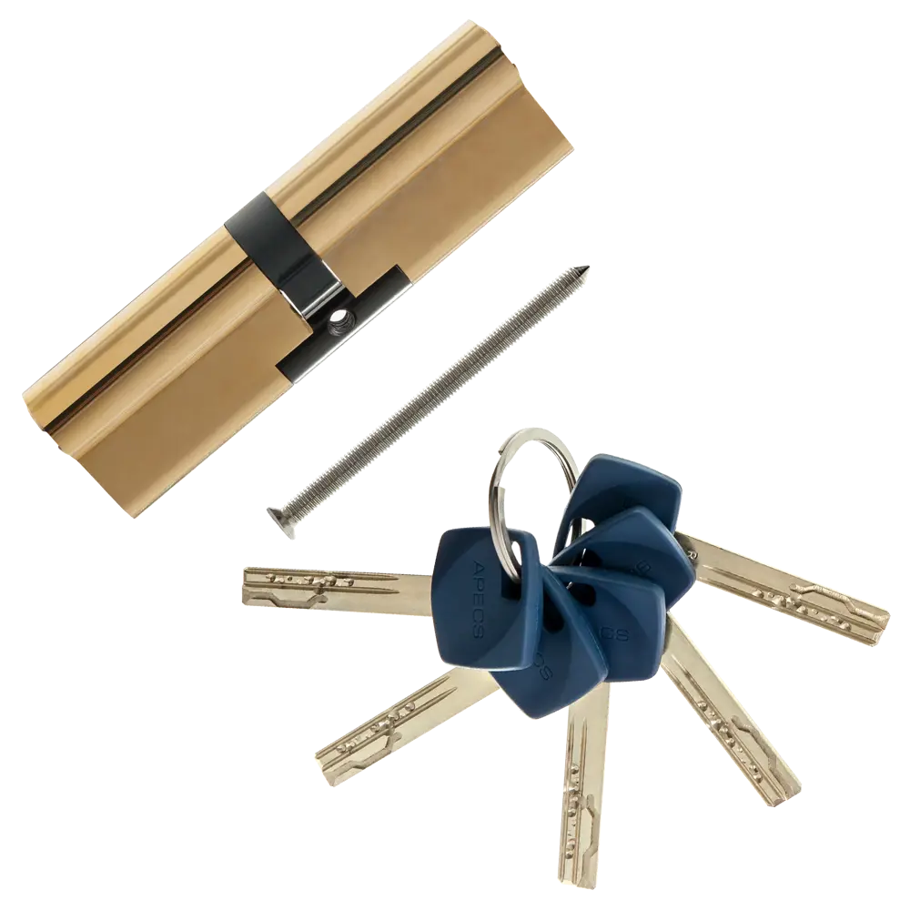 Цилиндр Apecs Premier XR-110-G, 55x55 мм, ключ/ключ, цвет золото ЦИЛИНДР APECS PREMIER XR-110-G КЛЮЧ-КЛЮЧ STLM-2040714 - Вид №1