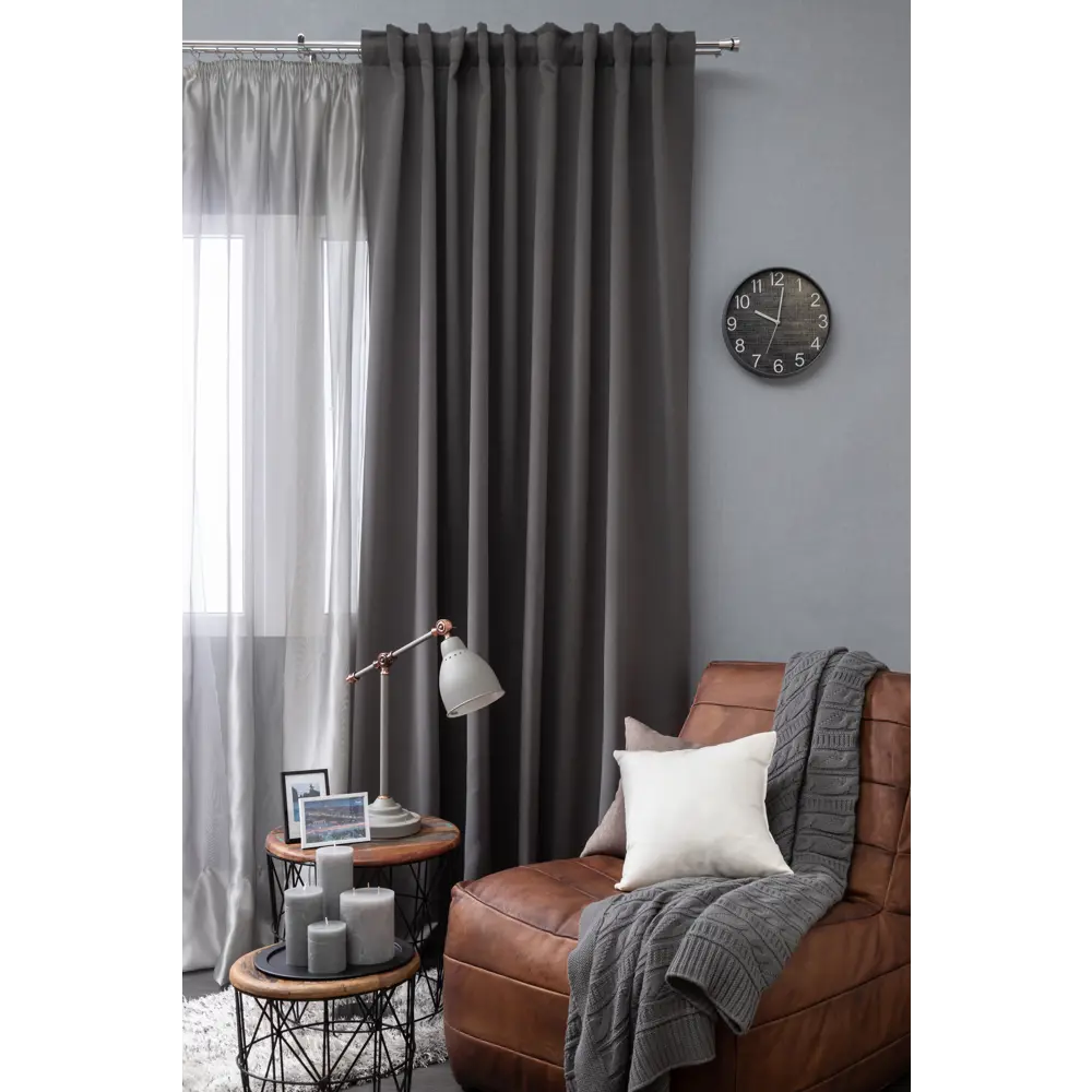 Штора на ленте «Ночь», 200x280 см, цвет серый INSPIRE STLM-2147711 - Вид №6