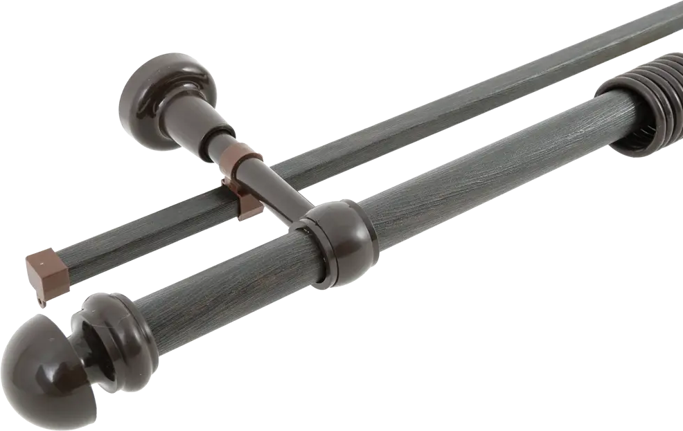 Двухрядный карниз РУССКИЕ КАРНИЗЫ 160 см венге для многослойного оформления окон 82687876