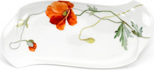 93683 Meissen Блюдо удлиненное 31см "Игра волн, рельеф, маки" Фарфор