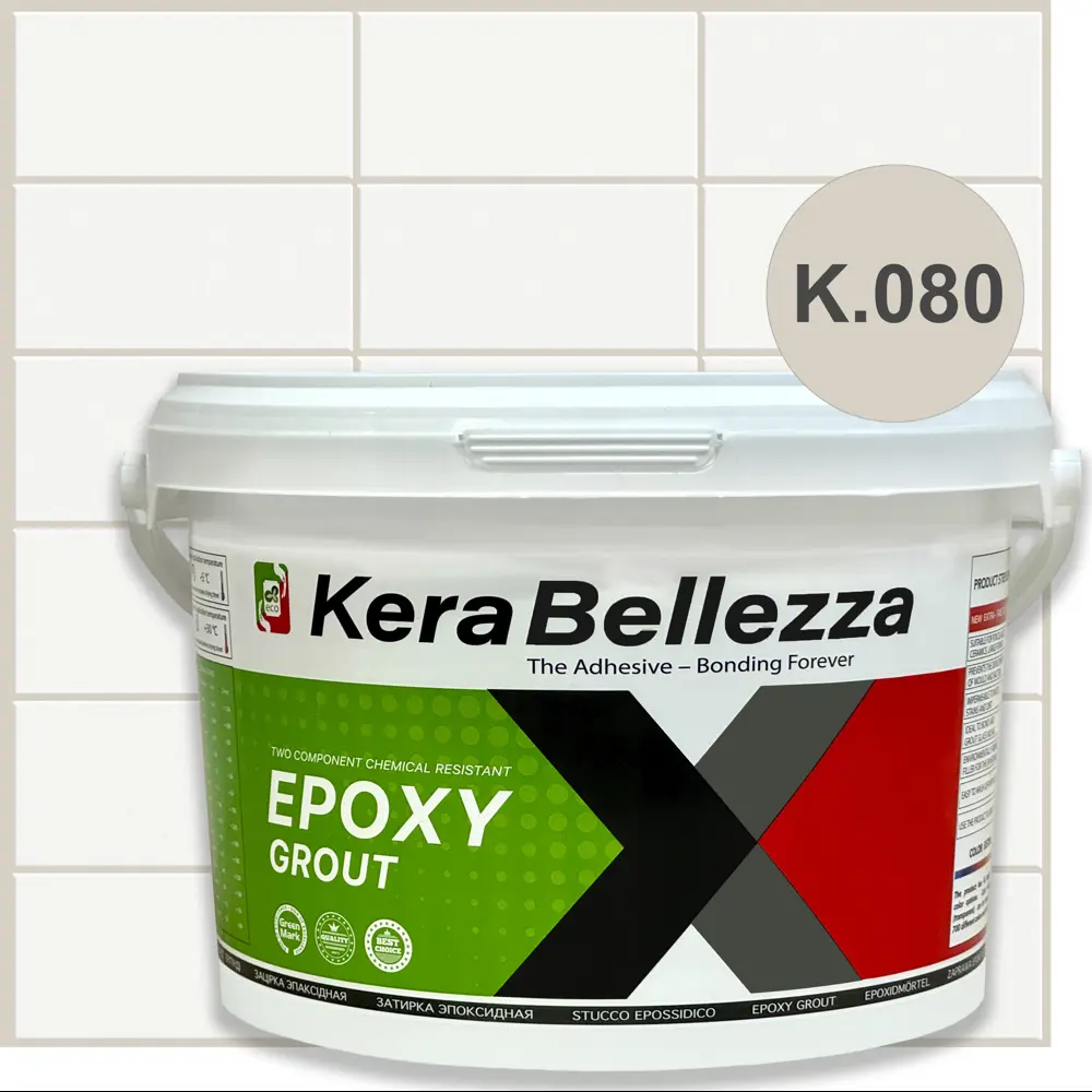 91665472 Затирка Цветная эпоксидная KeraBellezza Design Цвет 080 Пурпурно-белый 0.33 кг. STLM-0947865