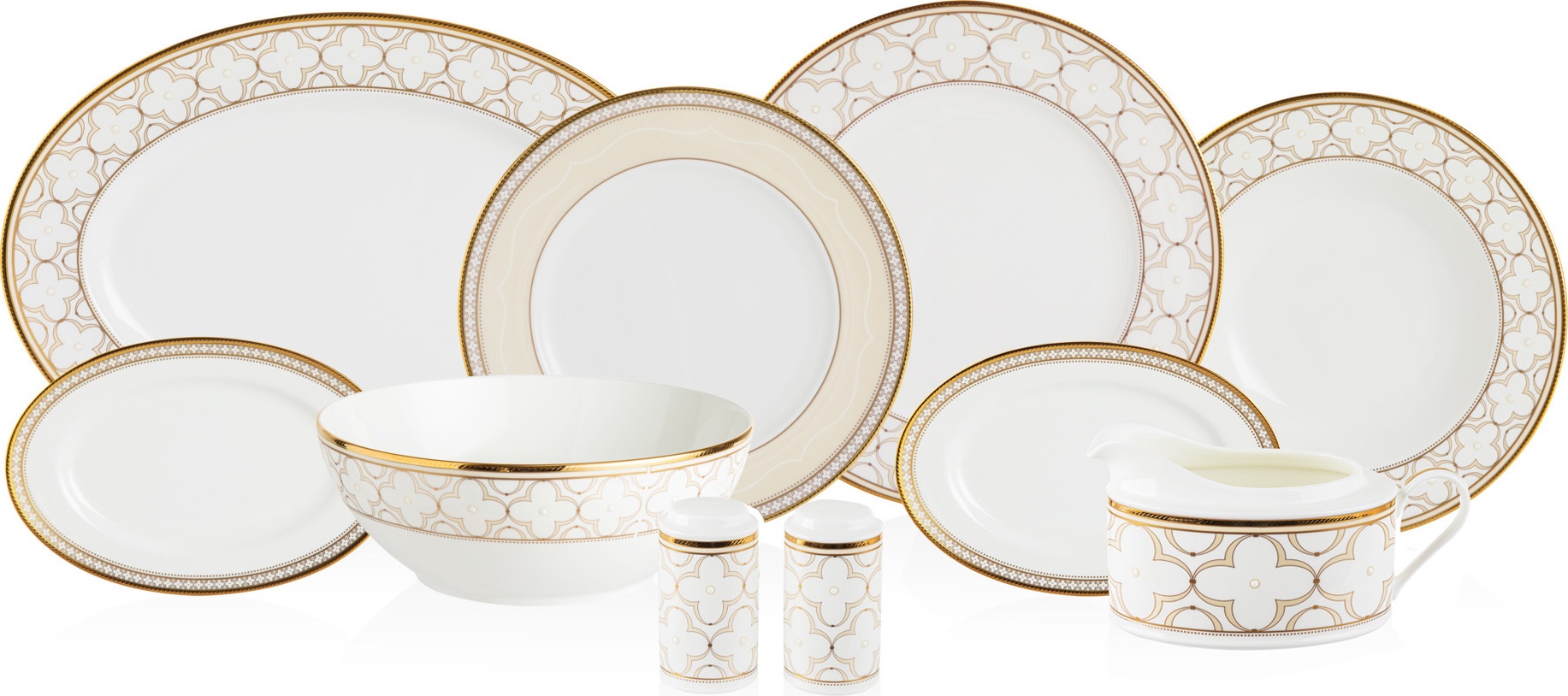 10668450 Noritake Сервиз столовый Noritake "Трефолио,золотой кант" на 6 персон 23 предмета Фарфор костяной 