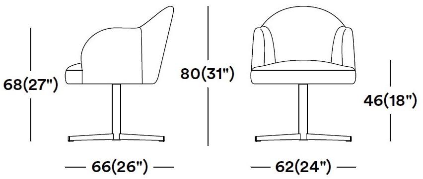 Tirolo Кожаное кресло с 4 спицами и подлокотниками Chicago 015 p x - Вид №1