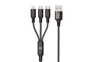 17579070 Кабель 3в1 USB-8-pin\MicroUSB\Type-C 2,1А для зарядки телефона 1,2М черный EX-K-648 EXPLOYD