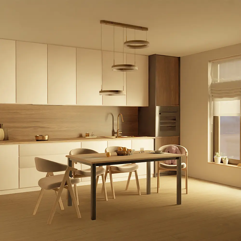 Люстра потолочная светодиодная диммируемая Ritter Rivo 52090 4 с д/у 72 Вт 17 м² 2700К-6500К цвет белый/золотой STLM-2184532 - Вид №10