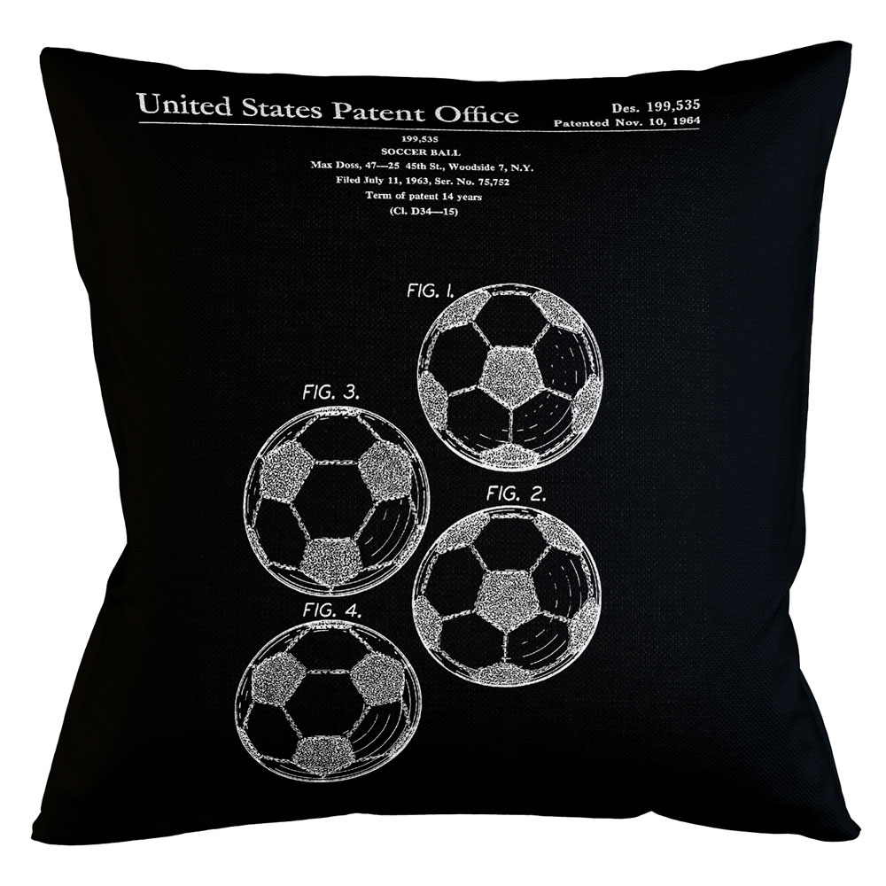 96521248 Арт-подушка «Патент на футбольный мяч» Object Desire 